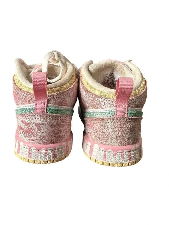 Nike Kids White Sneakers with Mint Swoosh & Pink Accents - Picture 2 of 2